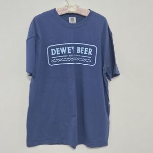 Dewey Beer Size XL Comfort Colors Aqua on Blue Logo Cotton Unisex Short-sleeved